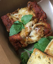 Organic Vegan Lasagna with Garlic Bread Boxed Lunch by Veganics Vegan Catering