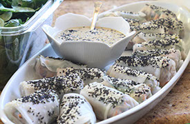 Organic Vegan Sesame Soba Spring Rolls by Veganics Catering